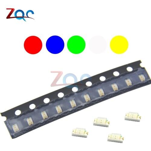 100pcs SMD 0805 LED kit Red/Green/Blue/Yellow/White SMD SMT LED Light Diode