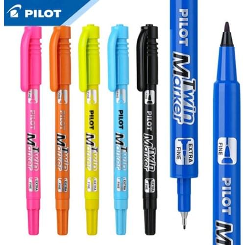 12Pcs Japan Pilot Twin point Marker Pen mark pens Double head writing drawing painting no xylene office SCA-TM-S12