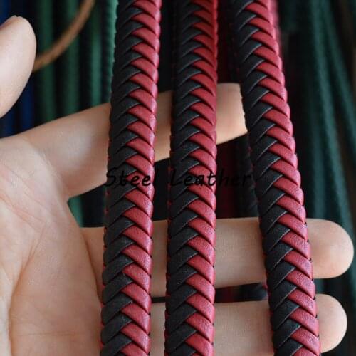 5m/lot Approx approx 11*6mm Fashion Jewelry Findings Black red Leathers DIY Leather Product Bracelet Necklace Make leather cords