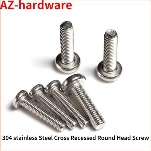 304 stainless Steel Cross Recessed Round Head Screw / Cross Gb818 Pan Head Machine Screw m3-m5 20 Pcs