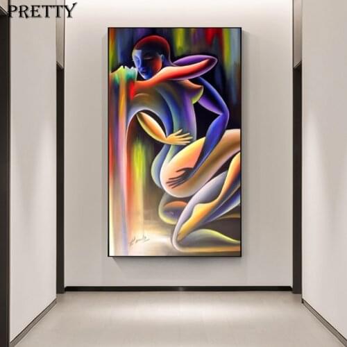 Abstract Nude Woman Canvas Painting Wall Art Sexy Body Art Pictures Sex Posters and Prints Modern Home Decor Bedroom Painting