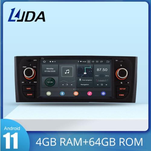LJDA Android 10.0 Car Multimedia Player For Fiat Grande Punto Linea 1 Din Car Radio GPS Navigation Stereo Octa Cores Autoaudio