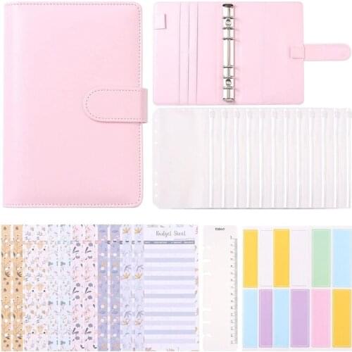 A6 Binder Budget Envelopes Money Envelopes,Budget Binder with Cash Envelopes for Budgeting,PU Leather Notebook