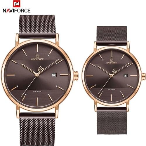 NAVIFORCE Watches Mens Fashion Sports Top Brand Quartz Waterproof Wrist Watches Men Stainless Steel Mesh Watch Relogio Masculino