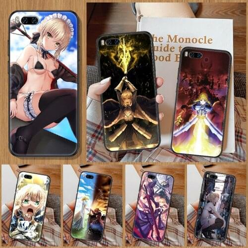 Anime Fate Zero Stay Night Saber Phone Case For Xiaomi Mi Note 8 9 10 11 9T 10T A3 Lite Pro Ultra black trend Etui pretty coque