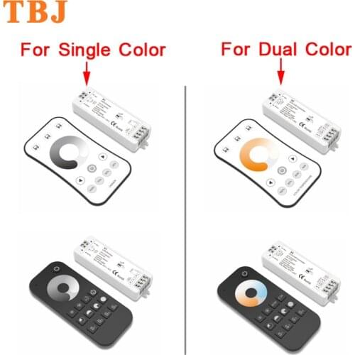 DC12-24V 2.4G Wireless LED Dimmer RF Controller + Touch Remote for Single color & dual color led strip bulb lamp