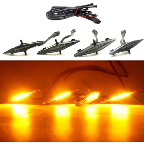 For Toyota 4Runner TRD PRO 2014-2020 12V Smoked Lens Amber LED Grille Lights 4PCS