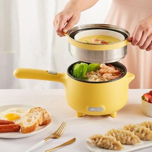 Electric Heating Pot Electric Skillet Instant Noodles Milk Pan Frying Pancakes Non-stick Pan 2 Files Firepower 1.2 Liters