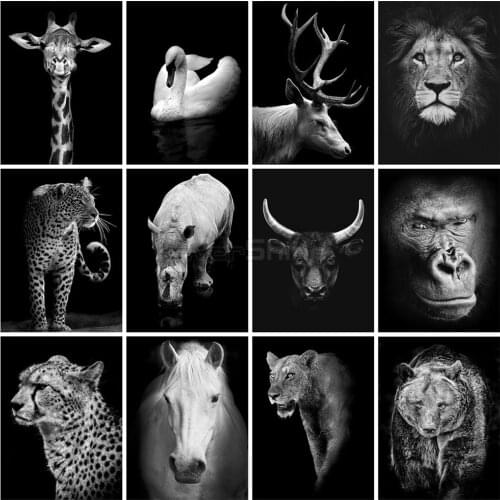 EverShine Diamond Painting Black white animals Diamond Embroidery swan Cross stitch Rhinestones Art Bead Picture Kits Wall decor