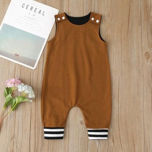 Baby Boys Girls Rompers Summer Causal Sleeveless Baby Clothes Romper Jumpsuit Striped Infant Clothing For Girls Boys 2021 New