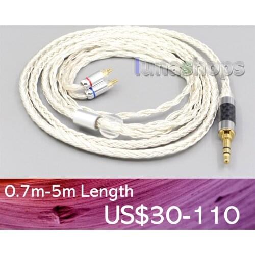 LN007219 16 Core OCC Silver Plated Headphone Earphone Cable For 0.78mm BA Custom Westone W4r UM3X UM3RC JH13 High Step