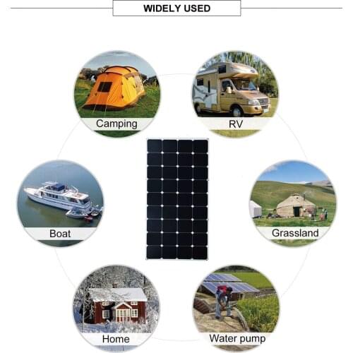 Super full power 100W 18V portable sunpower PET solar panels, RV travel, camping, home photovoltaic panels