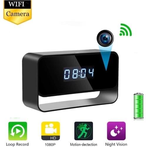 HD Clock Wifi MINI Camera HD Recorder Alarm Home Security Cam Night Vision Sensor Remote Monitor Detect Camcorder Micro Camera