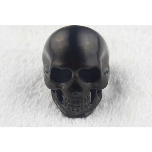 Mens Punk Gothic Rock Biker Black Stainless Steel Skull Ring