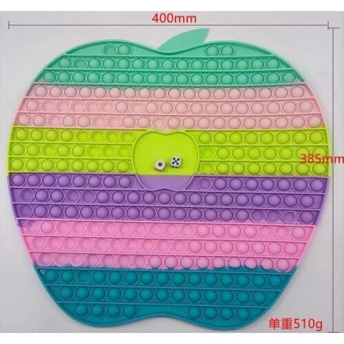 2021newest Style Game Fidget Toy Rainbow Apple Chess Board Push Bubble Fidget Sensory Toy For Parent-child Interactive Game Toy
