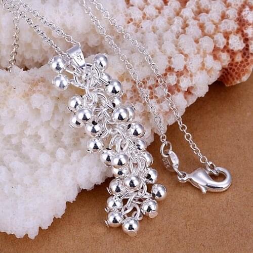NEW Silver Color Fashion Charming Popular Exquisite Grapes Pendants Classic Models Necklace Noble Luxury Silver Jewelry