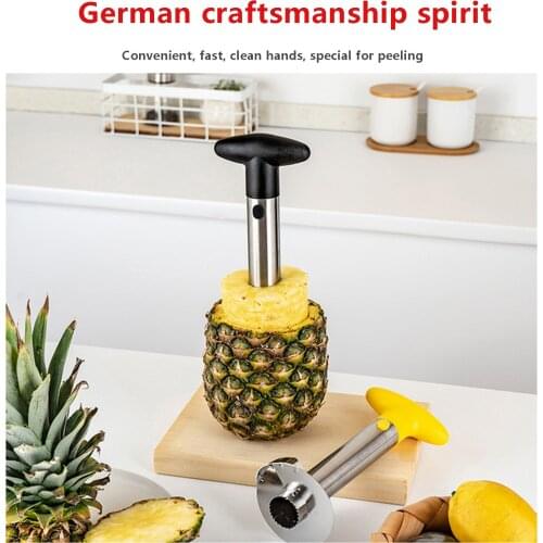 Pineapple Knife Peeler with Three-edged Blade Push-on Stainless Steel Non-Slip Grip Tool