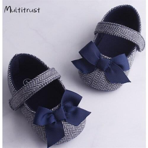 Infant Baby Girl Shoes Bowknot Anti-Slip Soft Sole Hook First Walkers Toddler Infant Baby Girl Kids Shoes 0-18M 3 Color