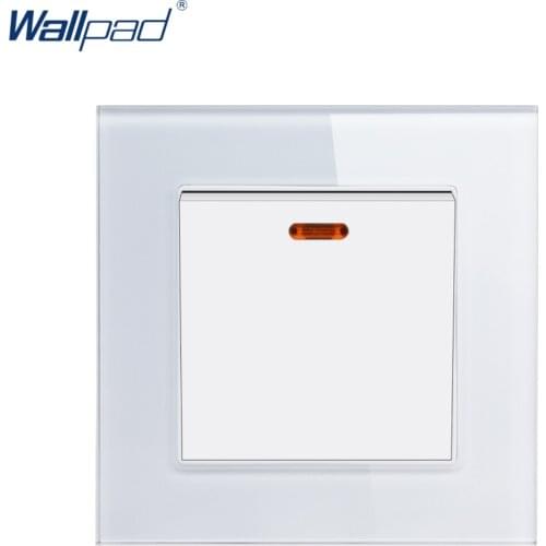Water Heater Switch Wallpad Luxury Crystal Glass 110V-250V EU UK Standard Wall Led Indicator 20A Water Heater Wall Switch