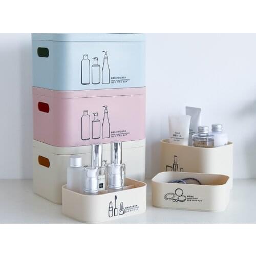 Cosmetic Storage Box Plastic with Lid Finishing Box Thickening Large Superimposed Compartment Mask Box Skin Care Products