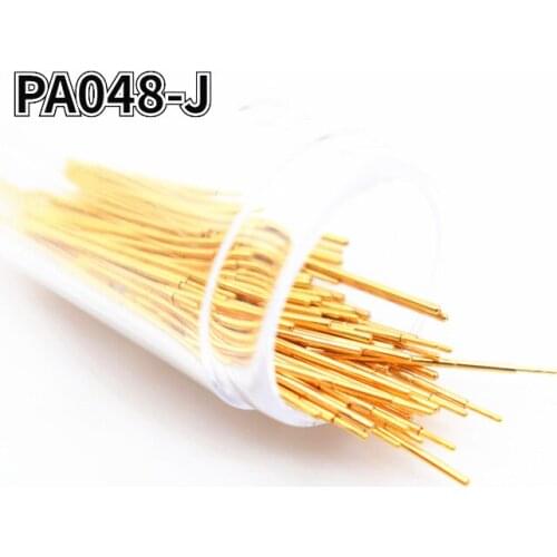 100PCS Gold-plated Spring Test Pin PA048-J Small Round Head Outer Diameter 0.48mm Total Length 12mm PCB Test Pin