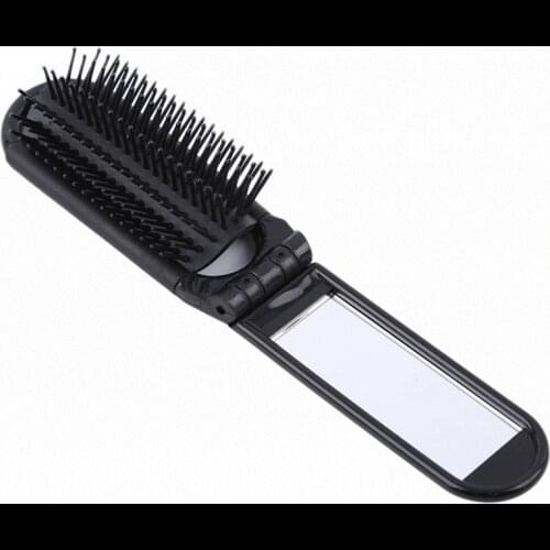 New Pocket Size Purse Travel Comb Professional Travel Hair Combs Fashion Portable Folding Hair Brush With Mirror Compact 1PC
