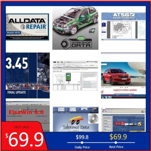 Alldata Repair Software 2021 Hot Selling All Data 10.53v mit//chell 2015v vivid workshop data e/t/ka 8.3 elsa 6.0 10 in 1TB HDD
