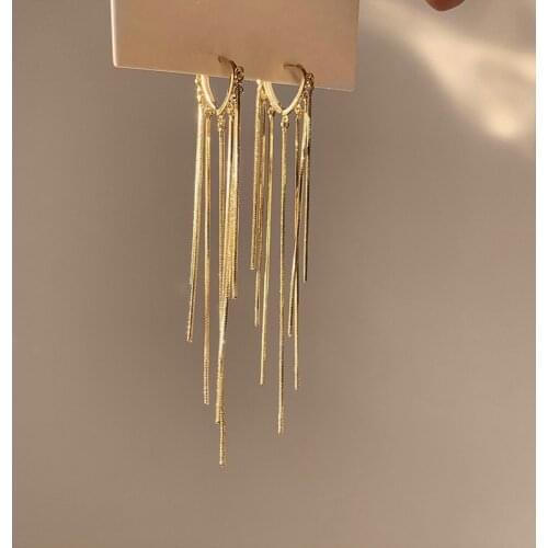 New Metal Heart Tassel Earrings Female Long Paragraph Geometric Pendant Earrings Wedding Fashion Jewelry Jewelry Gifts