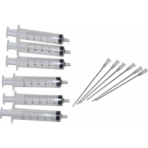 10ML 6pcs Syringes & Blunt Needles for Hp for Epson Refilling Ink Cartridge Suitable for Injection CISS and Ink Cartridges