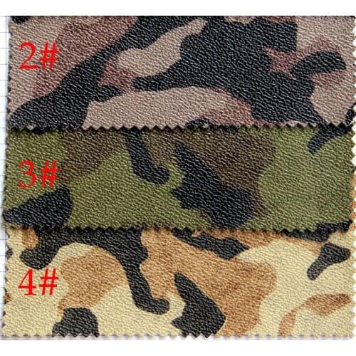Synthetic PVC camouflage printed leather material