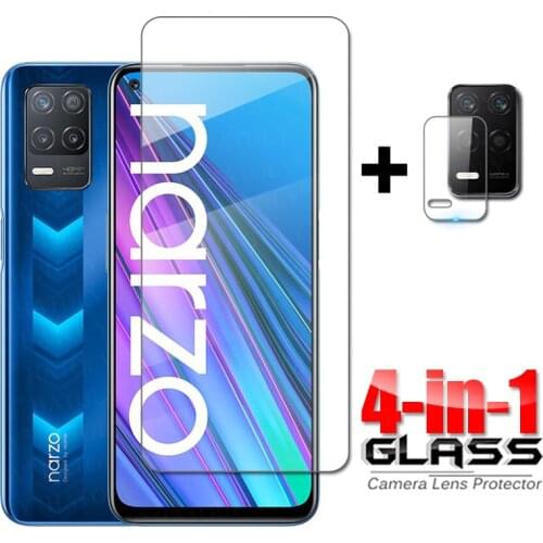 Glass on Realme Narzo 30 5G Tempered Glass For Oppo Realme Narzo 30 5G HD Clear Screen Protector Realme Narzo 30 5G Lens Glass
