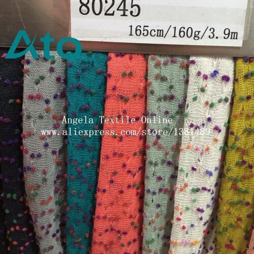 Supper soft fleece Jacquard thick wool knitted fabrics color dots stretchy patchwork dolls Blouse cardigan scarf dress fabrics