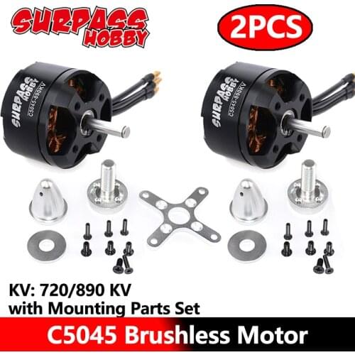 SURPASS HOBBY 2PCS 5045 Brushless Motor 5045 720KV 890KV 14Pole with Acc for Airpalne Aircraft Multicopters RC Plane Helicopter