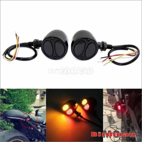 10mm Motorcycle LED Turn Signal Light Cafe Racer Brake Indicator Lamp Chopper Blinkers Tail Light For Harley Dyna Cruiser Custom
