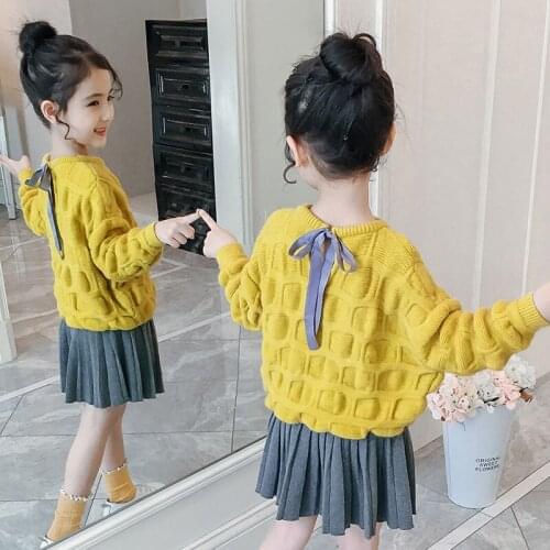 Girls Sweater New Knit Dress Girls Korean Spring Autumn Wear Children Comfortable Two Piece Set Trend Beautiful