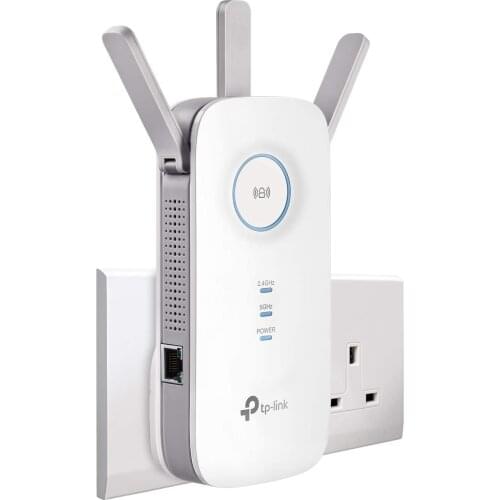 TP-Link Universal Dual Band Range Extender, Broadband/Wi-Fi Extender, wi-Fi Booster/Hotspot with 1 Gigabit Port and 3 Antennas