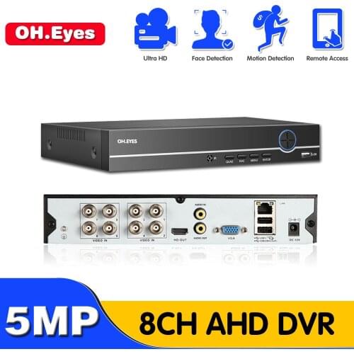 HD 8 Channel DVR Video Recorder H.265+ 5MP 4MP 1080P 8CH 5 in 1 Hybrid DVR With 3G Wifi function for CCTV XVi TVi CVI IP Camera
