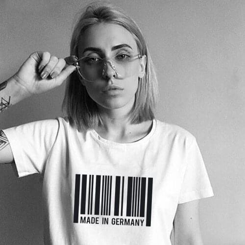 Funny Made in Germany Euro Slammed cotton t shirt for women summer tops graphic tees hipster tumblr