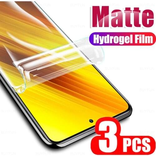 3PCS Safety Film For Xiaomi Poco X3 Pro X3NFC Matte Hydrogel Film For Xiomi Pocophone M3 F3 X3Pro Frosted Soft Film Not Glass