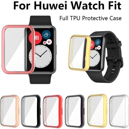 TPU Case Watch Protector For Huawei Watch Fit Watch Cover Soft Full Screen Glass Protector Case Shell For Huawei Watch Fit