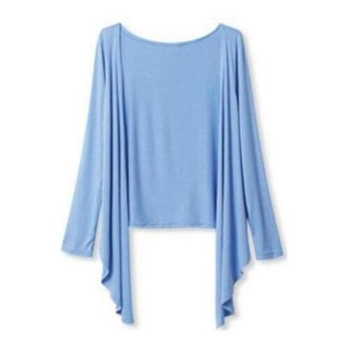 2020 Spring Summer modal Long Sleeve Cape Clothing Air-Conditioned Shirt Thin Blouses Cardigan Women outwear plus size cardigan