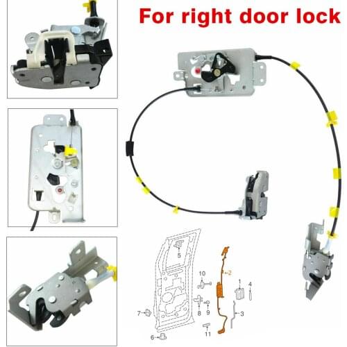 1set Car Rear Right Passenger Side Door Latch Assembly Cable 6L3Z18264A00B Fit For Ford F150 Extended Cab 2004-2008 Accessories