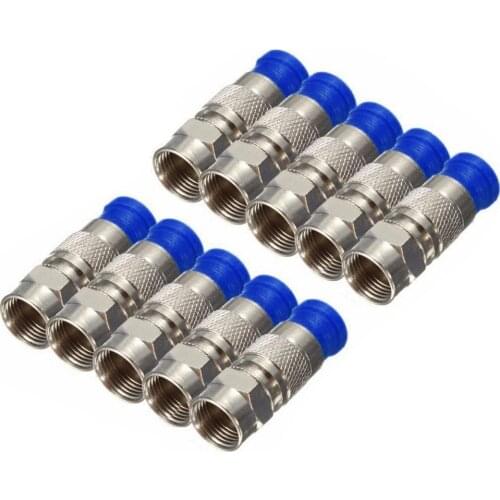 100/50/20/10/5/2/1PCS Waterproof RG6 Connector Compression Tool Coaxial Cable Connection F Type