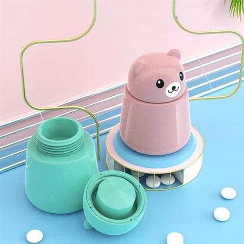 2pcs Lovely Bear Shape Pill Grinders Pill Crusher Medicine Grinder for Home Use