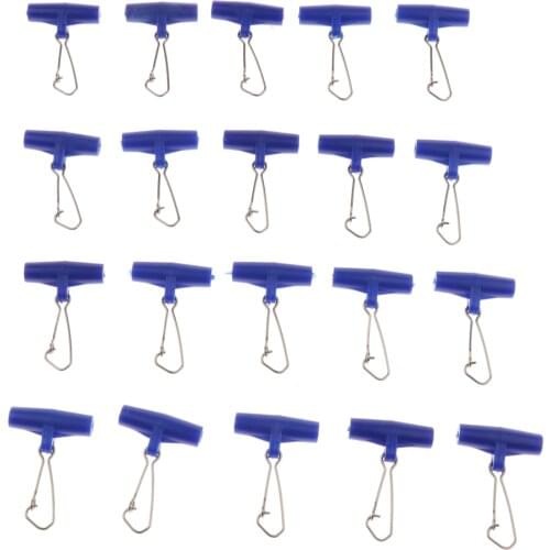 20Pcs/lot Fishing Sinker Slides with Hooked Snap Zip Slider Connector Swivels for Braid Line