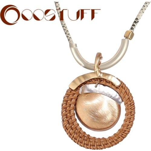 2021 Fashion Long Chains Necklace Vintage Statement Suspension Round Pendant Trend Decorative Body Jewelry for Women Accessories