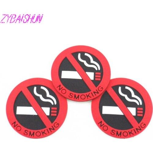 3 pcs. Rubber No Smoking Warning Sign Sticker for Acura Honda Toyota Lexus Mazda Nissan Teana X-Trail Qashqai Livina Sylphy