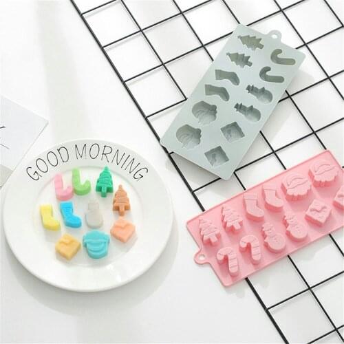 3D Cartoon Christmas Silicone Chocolate Mold Cake Decorating Tools Silicone Fondant Molds Ice Mold Candy DIY Kitchen Accessories