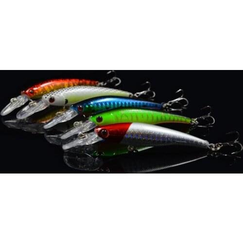 5Pcs Minnow Fish Bait 9.5cm 7g Vibration Swim Wobbler Plastic Lure Swimbait Crankbait Lure Fishing Tackle