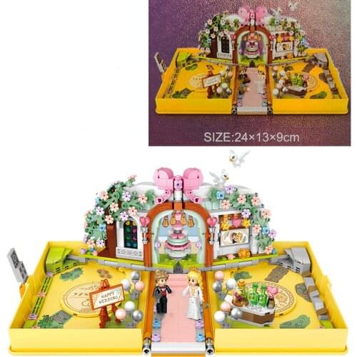 781pcs LOZ Mini Blocks wedding fold book interesting/exhibition toys with Collection value funny lovers gift creative idea block